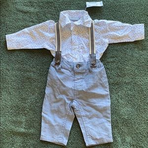 The children’s place overall & button down onesie